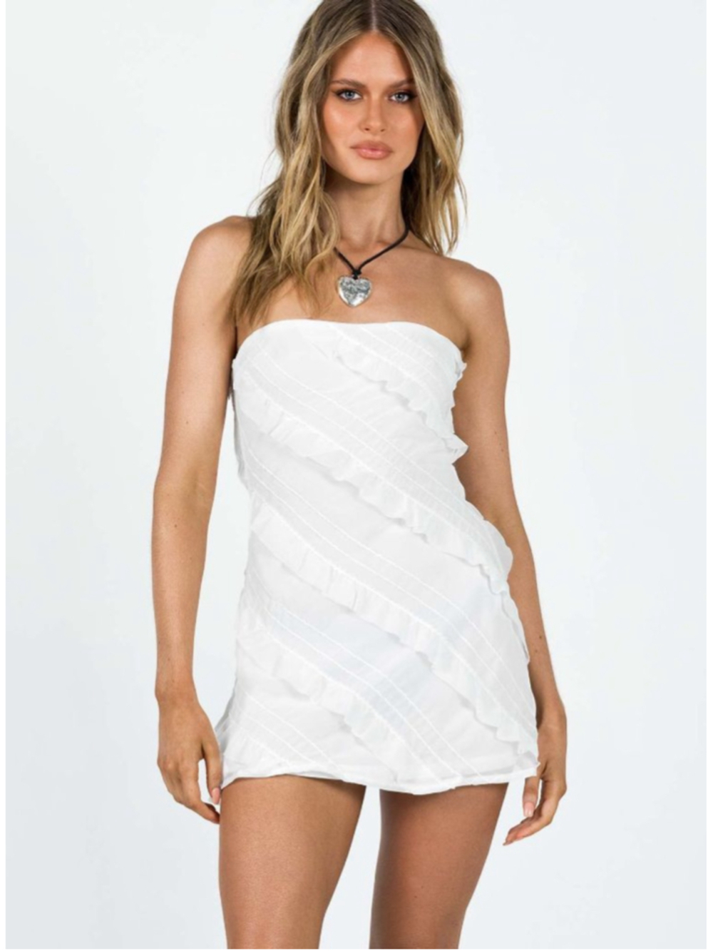 Princess Polly White Lars Strapless Mini Dress Size 6